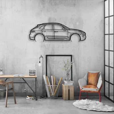 porsche macan gts 95b Classic Silhouette Metal Wall Art - Automotive Garage Decor
