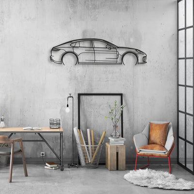 porsche panamera gts 2023 Classic Silhouette Metal Wall Art - Automotive Garage Decor