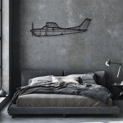 R182 3 Classic Aircraft Silhouette Metal Wall Art - Aviation Hangar Decor