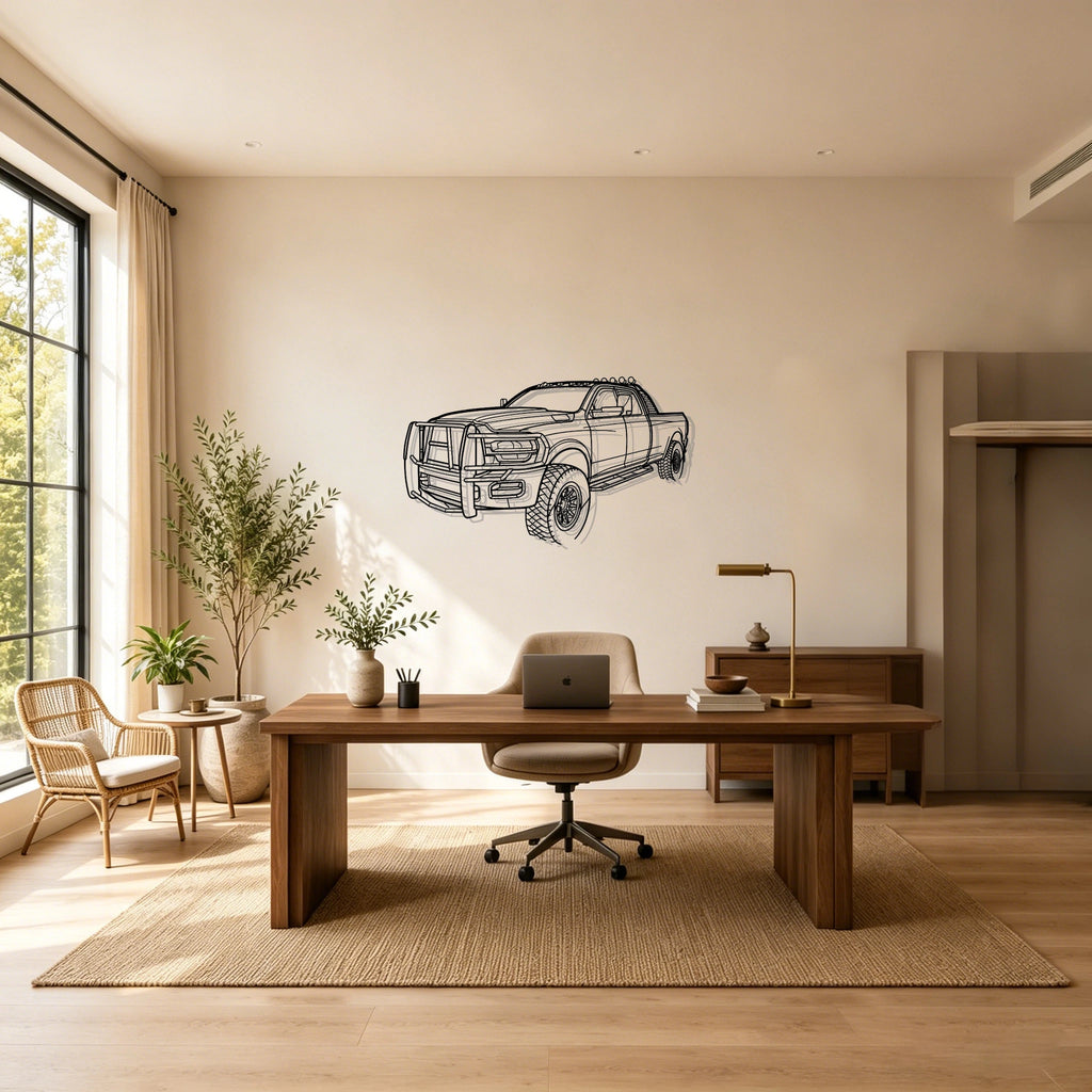 Ram 2500 Angled View Metal Wall Art - Classic Car Garage Decor