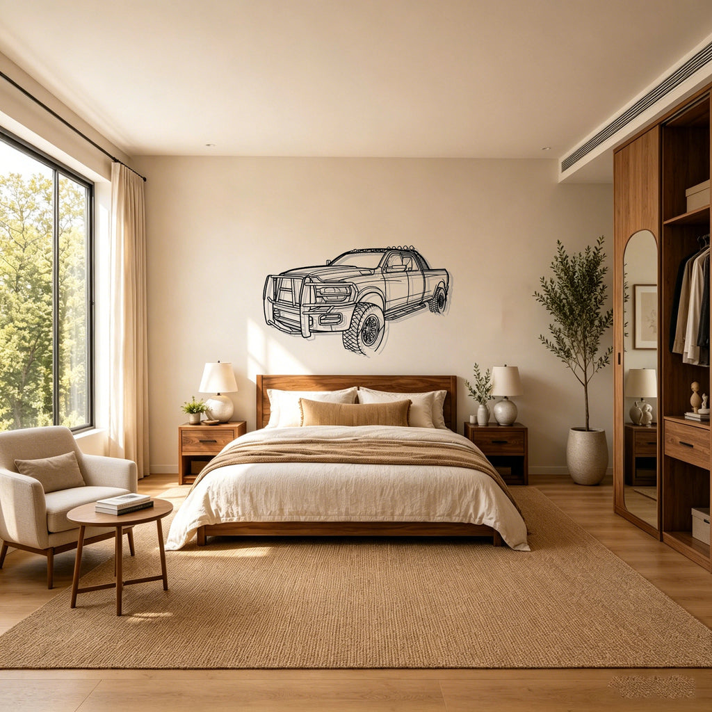 Ram 2500 Angled View Metal Wall Art - Classic Car Garage Decor