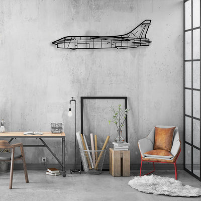 RF-8G 3 Classic Aircraft Silhouette Metal Wall Art - Aviation Hangar Decor