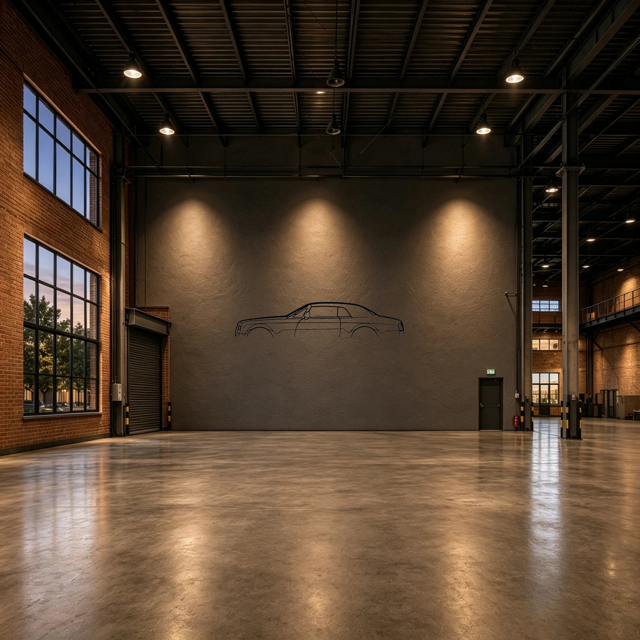 Royce Phantom Coupe Classic Silhouette Metal Wall Art - Classic Car Garage Decor