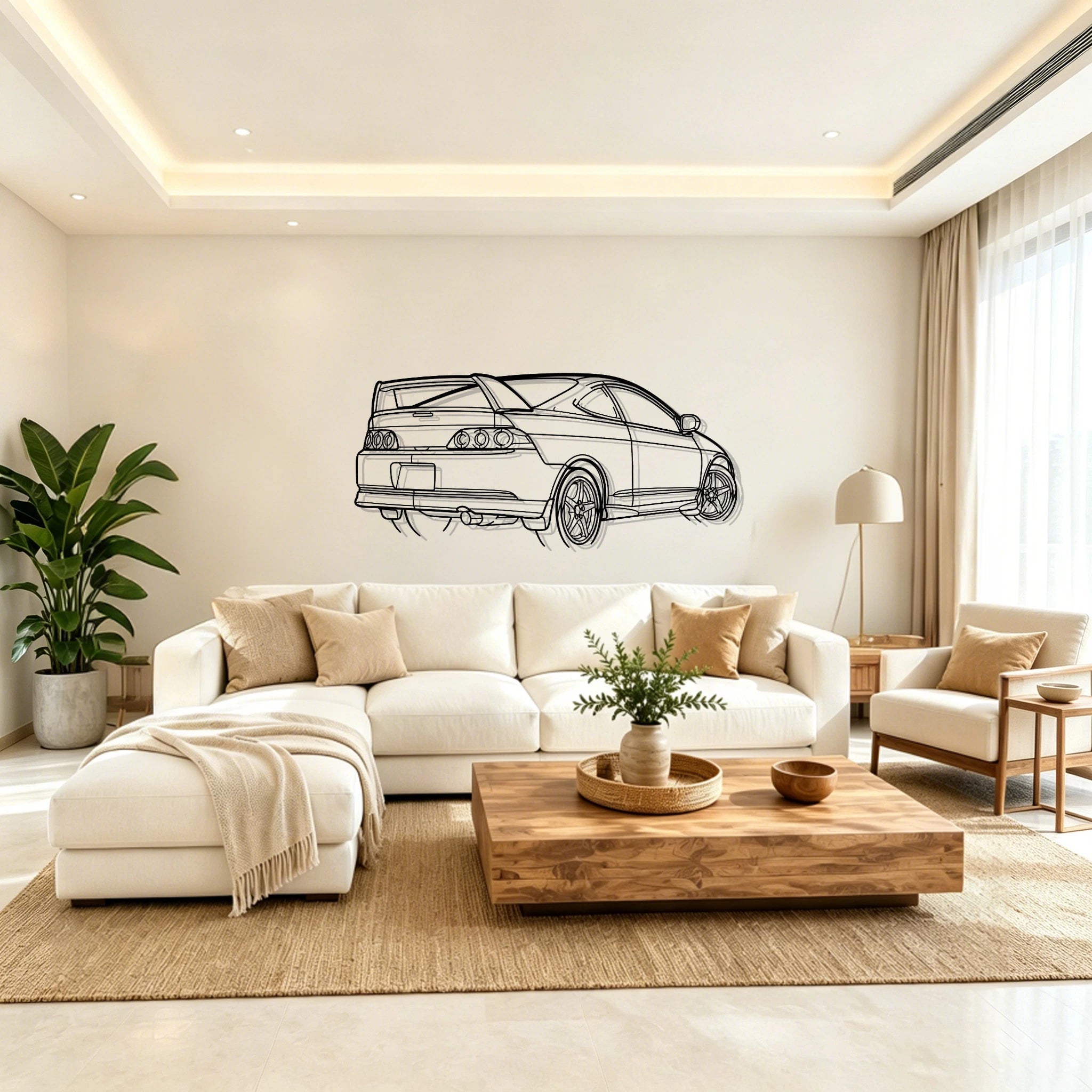 RSX Type S Angled View Metal Wall Art - Classic Car Garage Decor