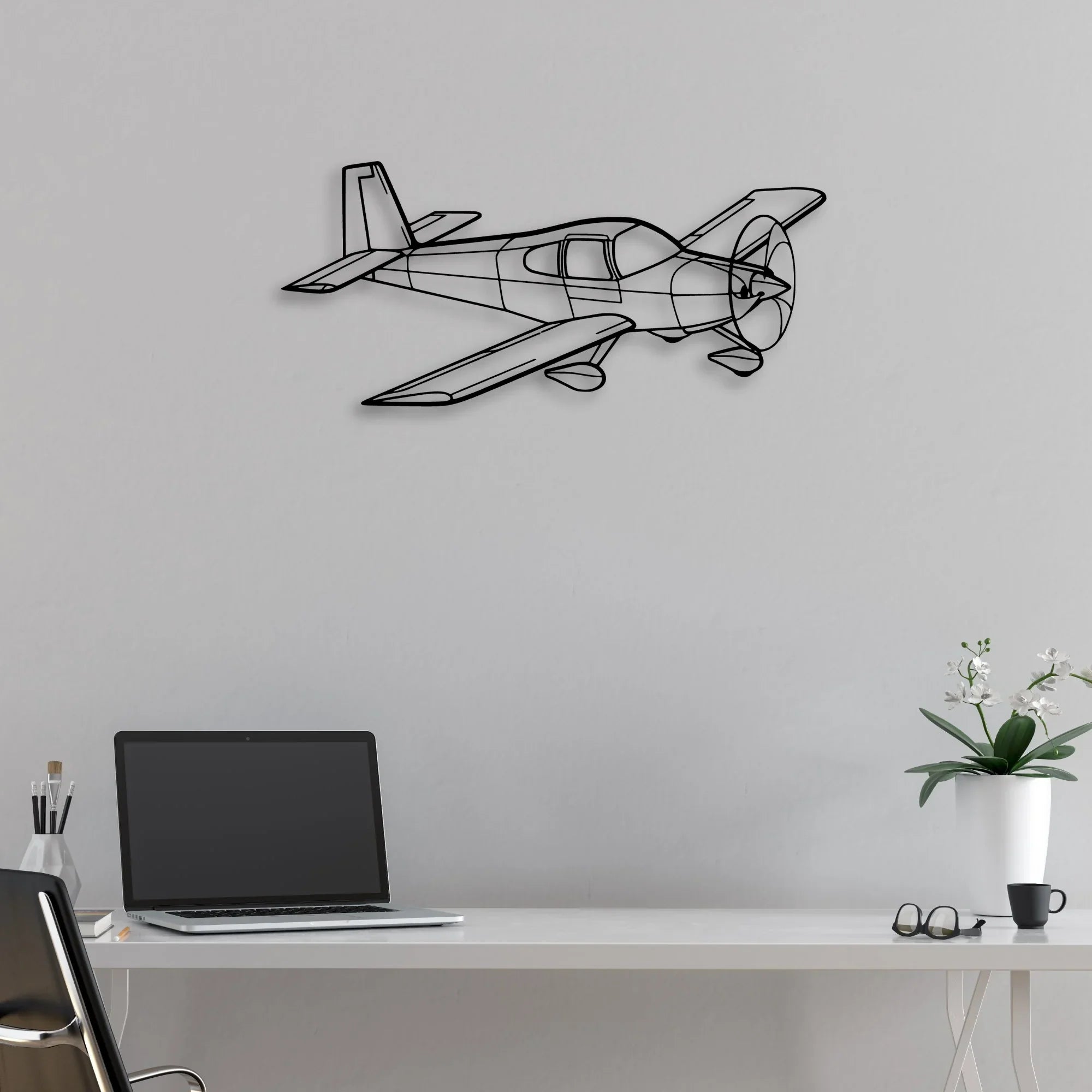 RV-10 2 Classic Aircraft Silhouette Metal Wall Art - Aviation Hangar Decor