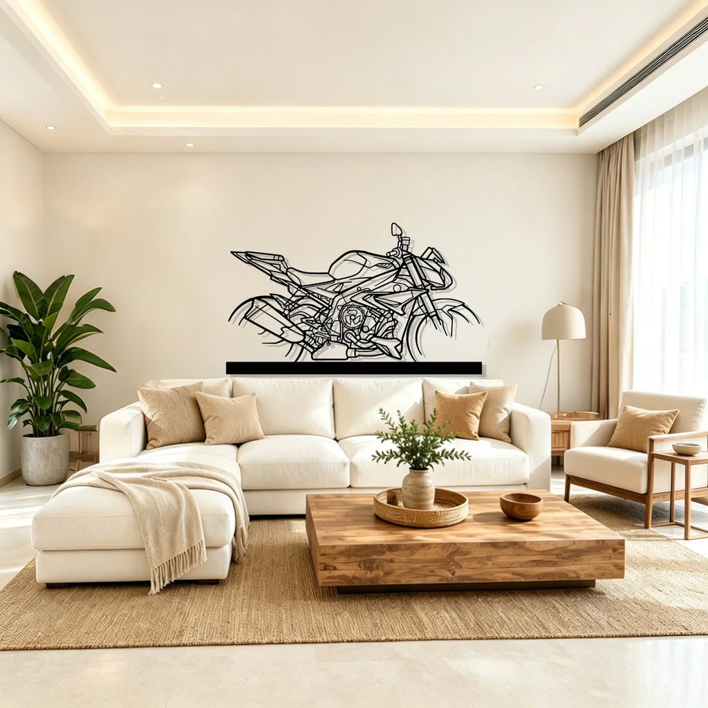 S1000R Silhouette Metal Art Stand - Classic Car Garage Decor