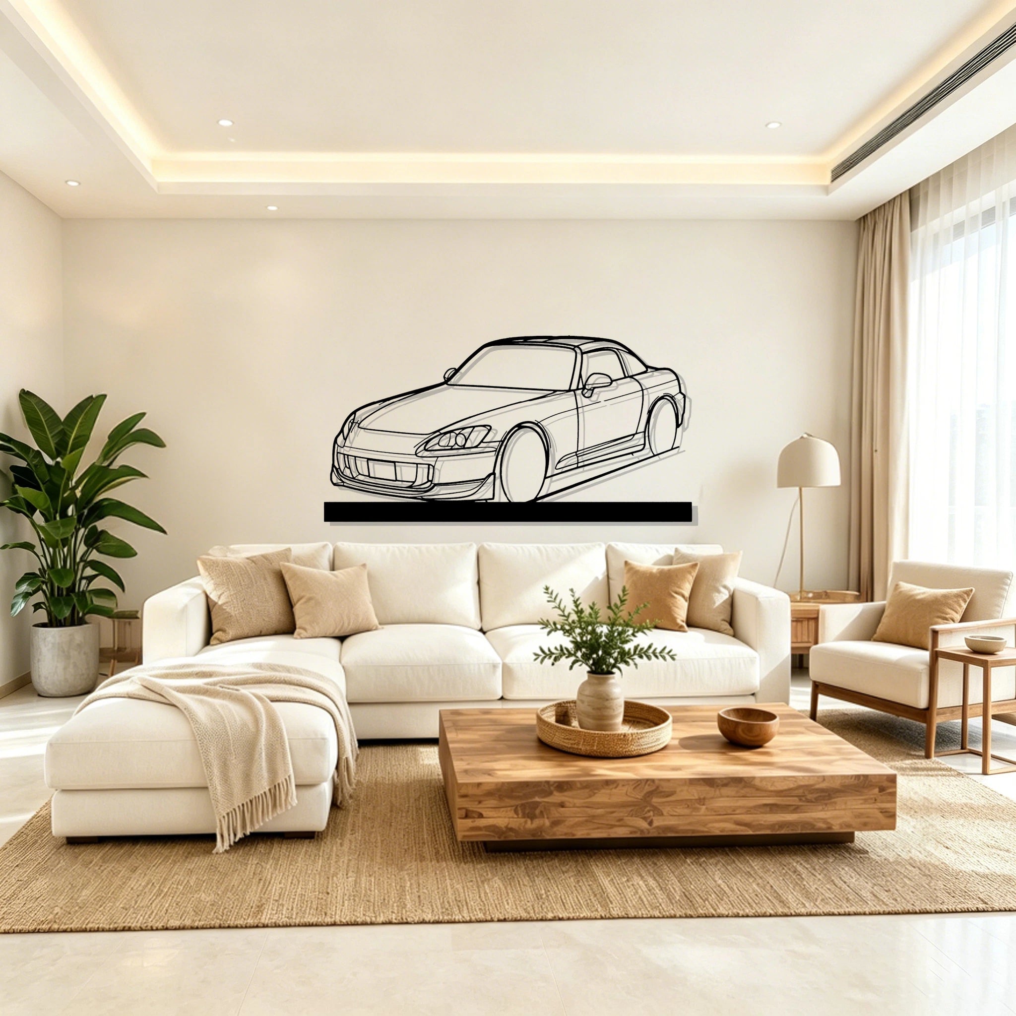 S2000 Hard Top Angle Silhouette Metal Art Stand - Classic Car Garage Decor
