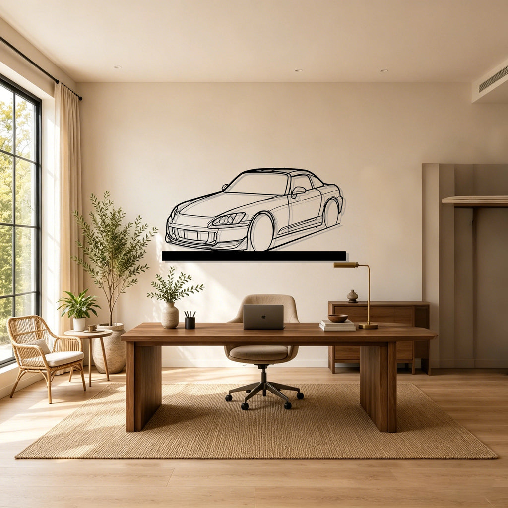 S2000 Hard Top Angle Silhouette Metal Art Stand - Classic Car Garage Decor