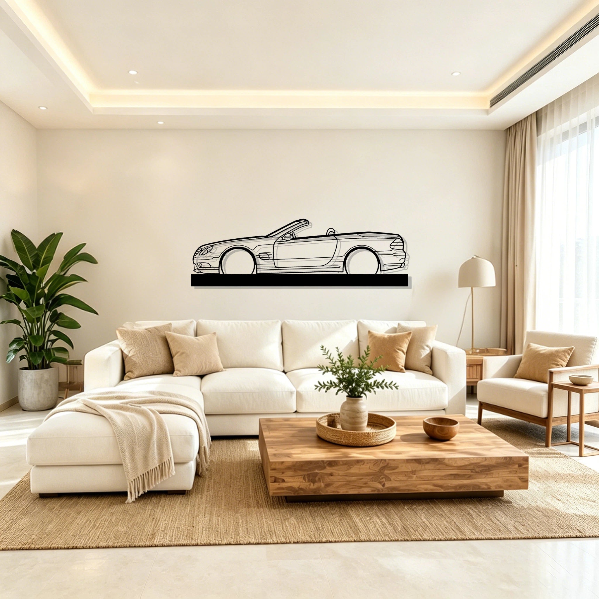 SL55 R230 Silhouette Metal Art Stand - Classic Car Garage Decor