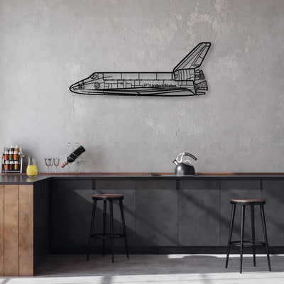 Space Shuttle Classic Aircraft Silhouette Metal Wall Art - Aviation Hangar Decor