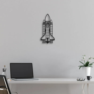 Space System Classic Aircraft Silhouette Metal Wall Art - Aviation Hangar Decor