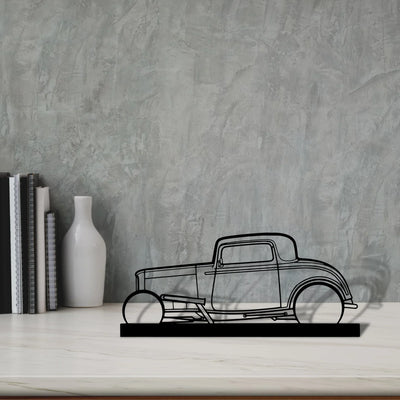 street-rod-1932 Silhouette Metal Art Stand - Turbo Silhouette