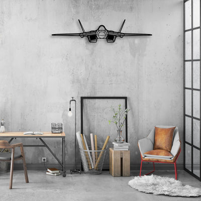 SU-57 Classic Aircraft Silhouette Metal Wall Art - Aviation Hangar Decor