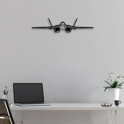 SU-57 Classic Aircraft Silhouette Metal Wall Art - Aviation Hangar Decor