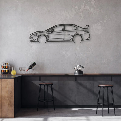 subaru wrx Classic Silhouette Metal Wall Art - Automotive Garage Decor