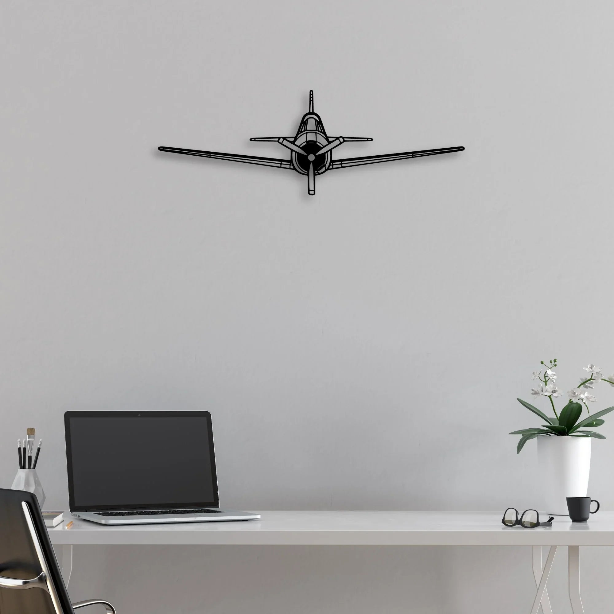 T-28 Trojan Classic Aircraft Silhouette Metal Wall Art - Aviation Hangar Decor