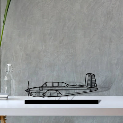 t-34a-mentor-2 Silhouette Metal Art Stand - Turbo Silhouette
