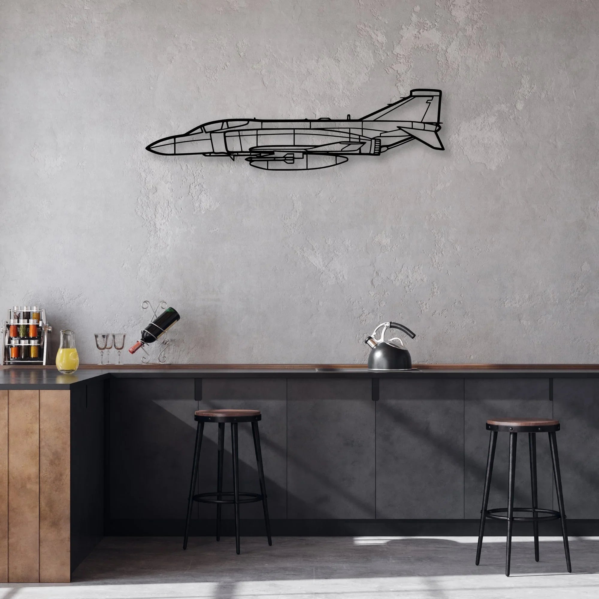 T-34A Mentor Classic Aircraft Silhouette Metal Wall Art - Aviation Hangar Decor