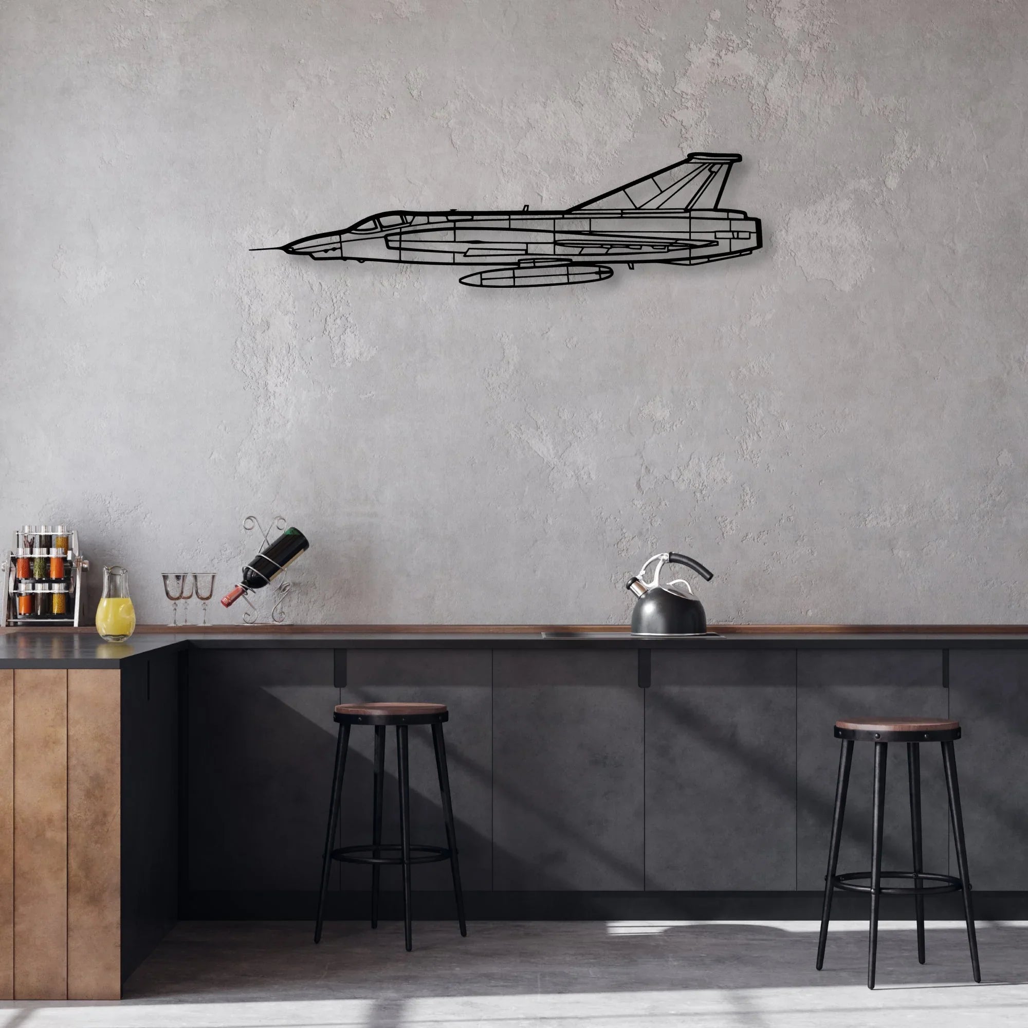 T-7 Red Hawk Classic Aircraft Silhouette Metal Wall Art - Aviation Hangar Decor