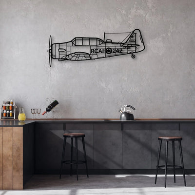 T33 2 Classic Aircraft Silhouette Metal Wall Art - Aviation Hangar Decor