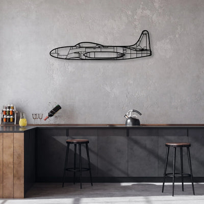 T33 3 Classic Aircraft Silhouette Metal Wall Art - Aviation Hangar Decor
