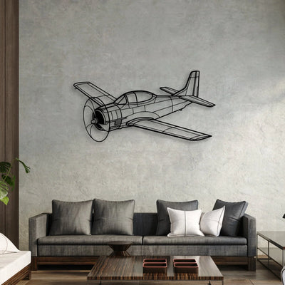 T33 Classic Aircraft Silhouette Metal Wall Art - Aviation Hangar Decor