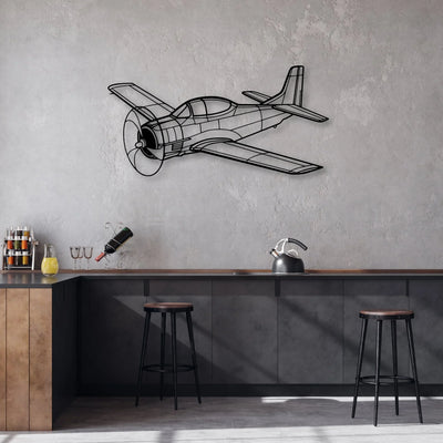 T33 Classic Aircraft Silhouette Metal Wall Art - Aviation Hangar Decor