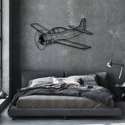 T33 Classic Aircraft Silhouette Metal Wall Art - Aviation Hangar Decor
