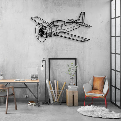 T33 Classic Aircraft Silhouette Metal Wall Art - Aviation Hangar Decor