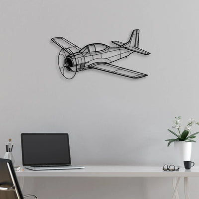 T33 Classic Aircraft Silhouette Metal Wall Art - Aviation Hangar Decor