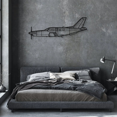 TBM-700B 2 Classic Aircraft Silhouette Metal Wall Art - Aviation Hangar Decor