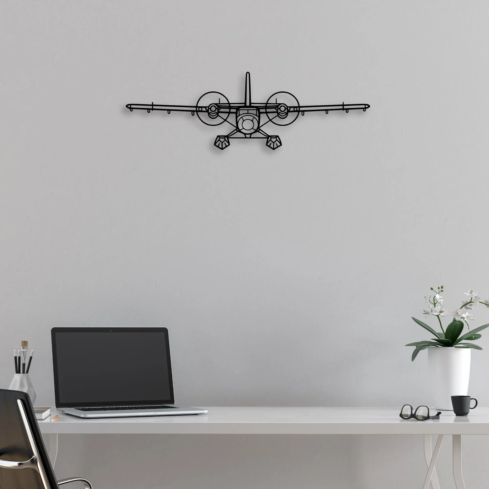 TBM-850 Classic Aircraft Silhouette Metal Wall Art - Aviation Hangar Decor