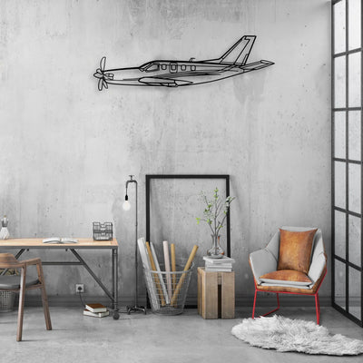 TBM Classic Aircraft Silhouette Metal Wall Art - Aviation Hangar Decor
