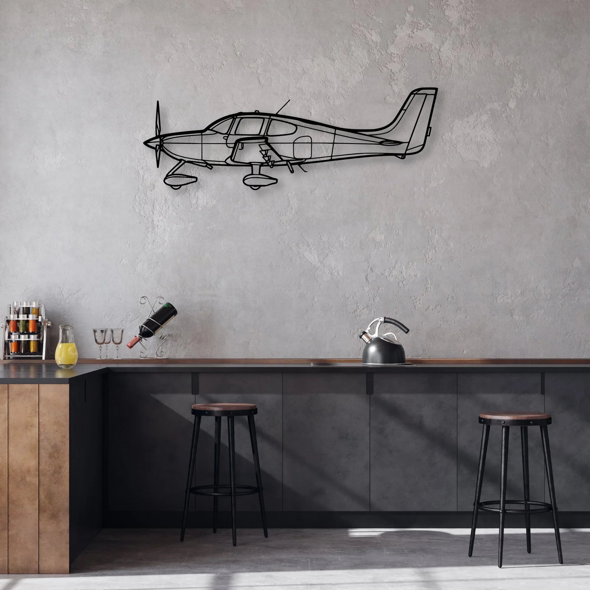 Tempest MK V Classic Aircraft Silhouette Metal Wall Art - Aviation Hangar Decor