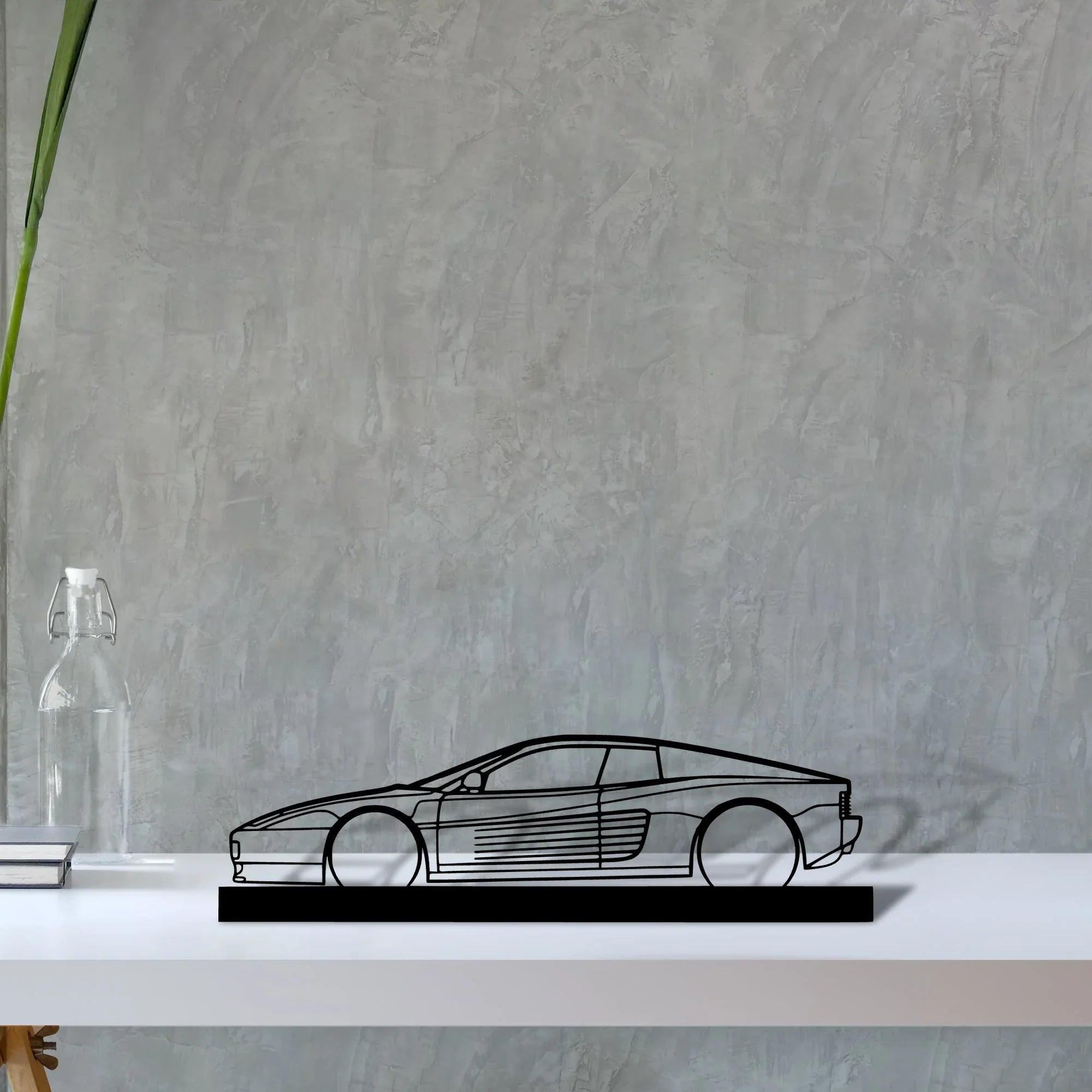 testarossa Silhouette Metal Art Stand - Turbo Silhouette