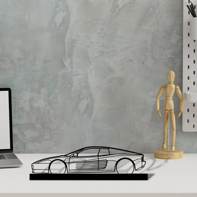 testarossa Silhouette Metal Art Stand - Turbo Silhouette