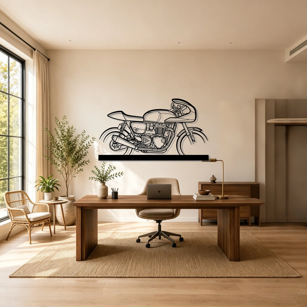 Thruxton TFC Silhouette Metal Art Stand - Classic Car Garage Decor