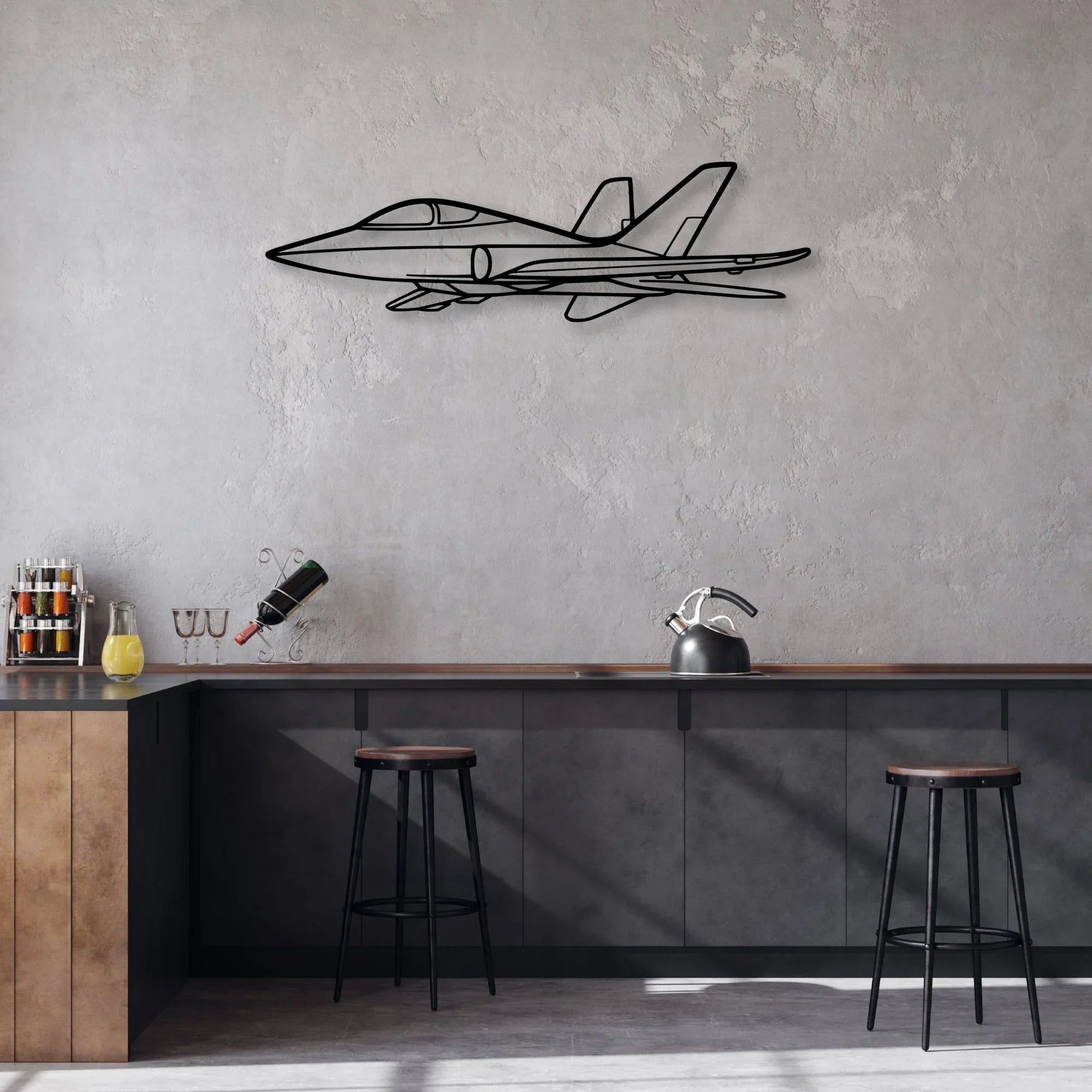 Tornado 3 Classic Aircraft Silhouette Metal Wall Art - Aviation Hangar Decor
