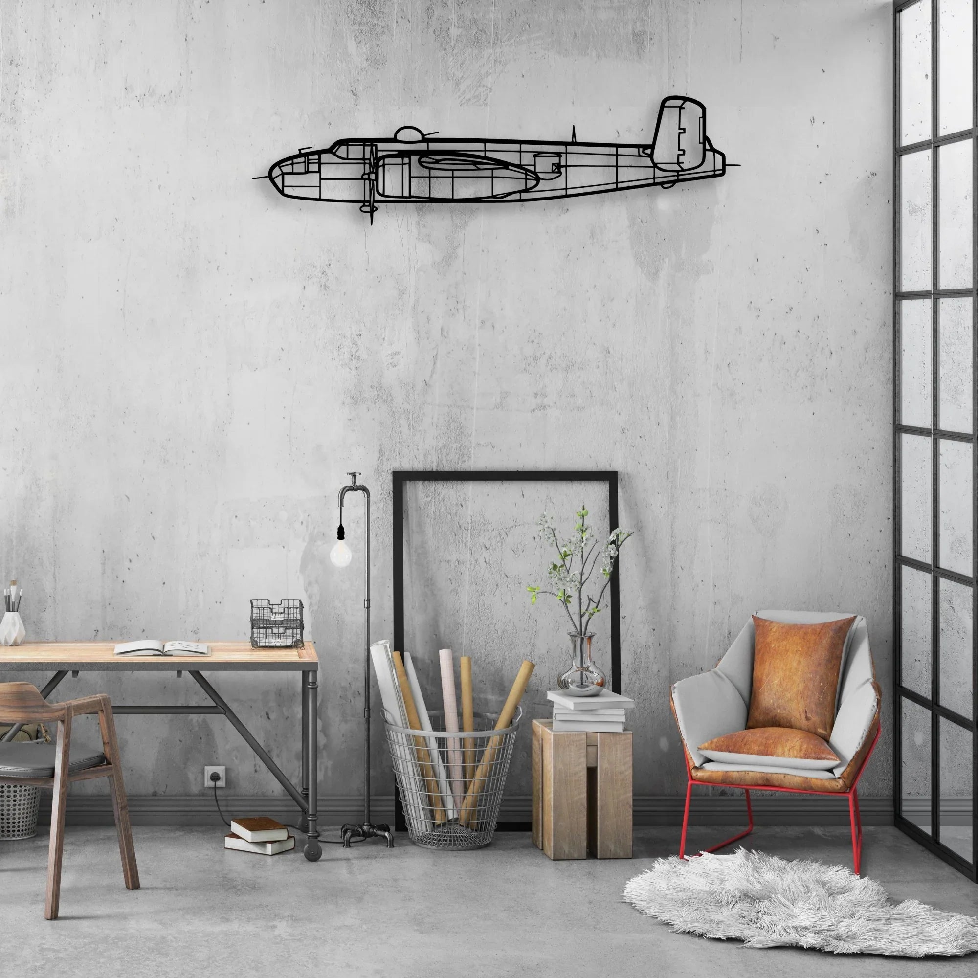 Tornado 4 Classic Aircraft Silhouette Metal Wall Art - Aviation Hangar Decor