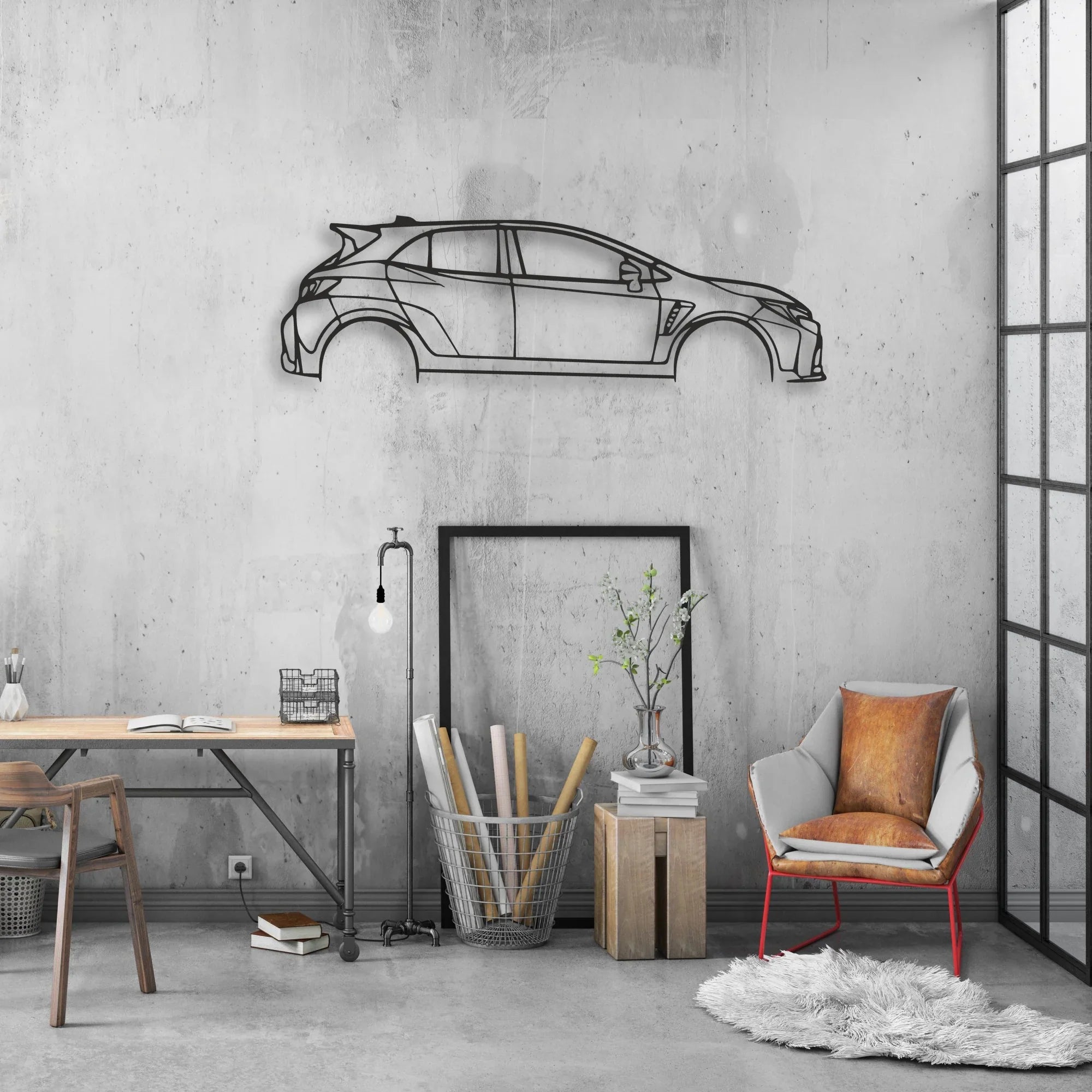 toyota corolla gr Classic Silhouette Metal Wall Art - Automotive Garage Decor