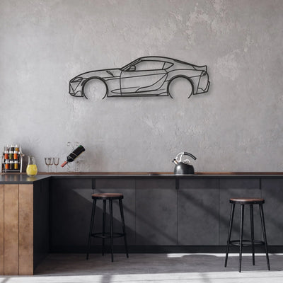 toyota gr supra Classic Silhouette Metal Wall Art - Automotive Garage Decor
