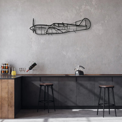 TP-40N Warhawk Classic Aircraft Silhouette Metal Wall Art - Aviation Hangar Decor