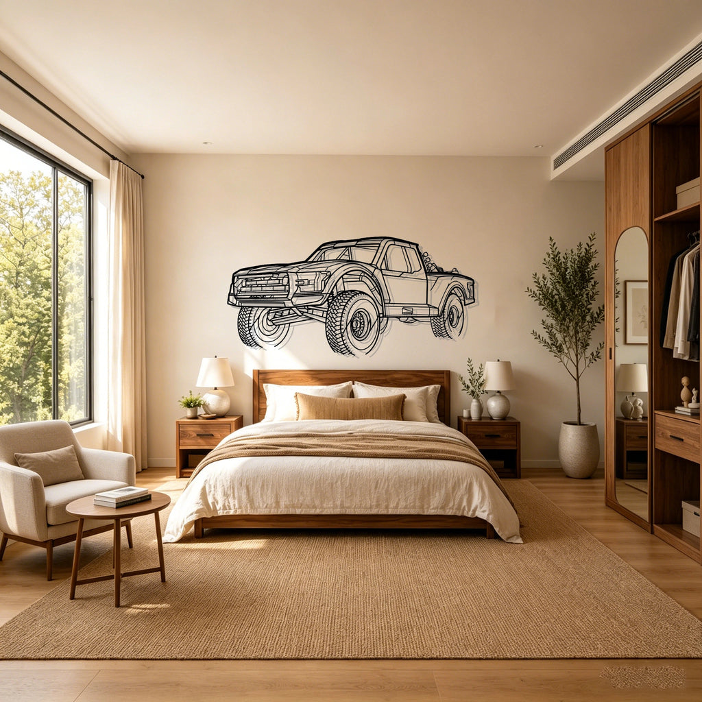 Trophy Truck 6100 Angled View Metal Wall Art - Classic Car Garage Decor