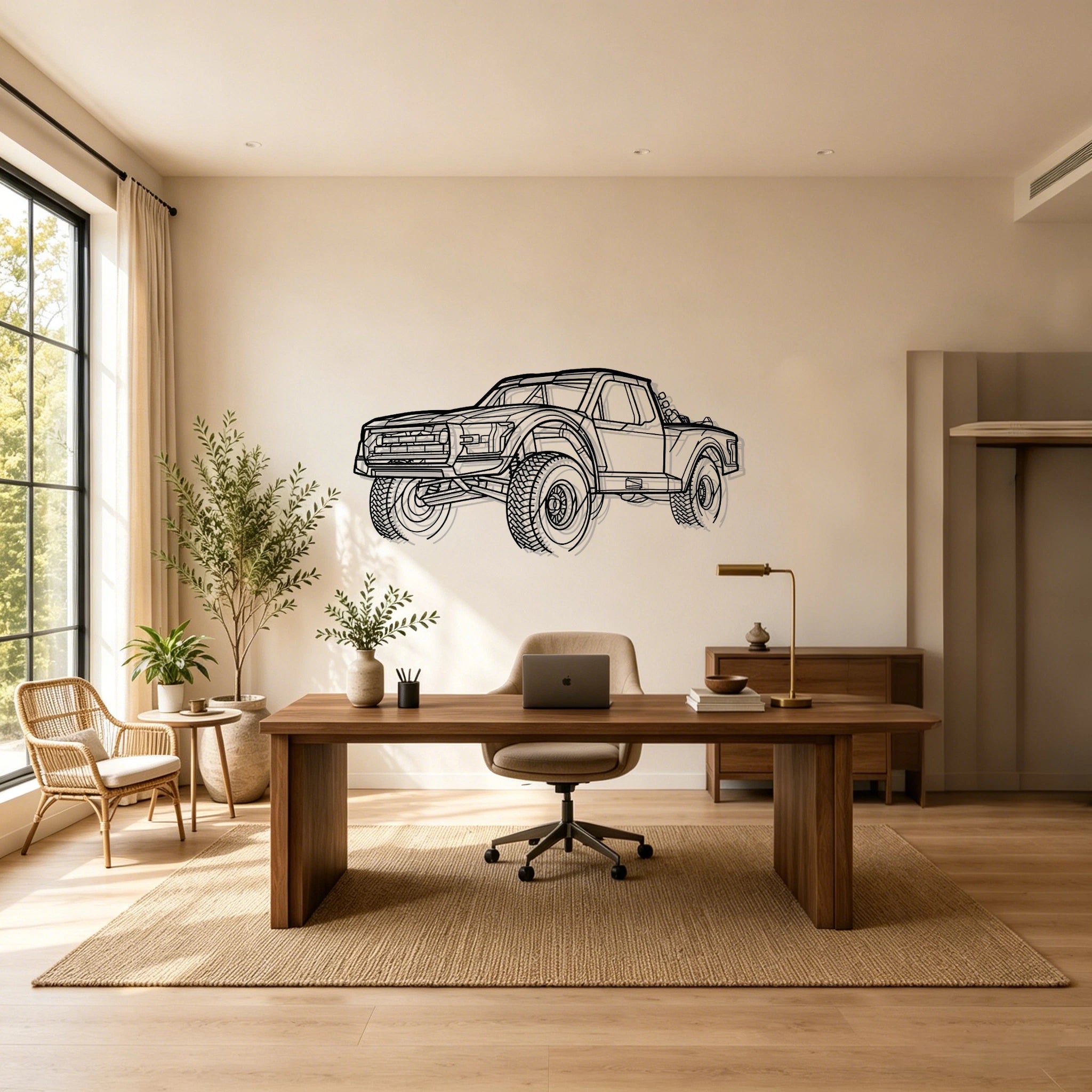Trophy Truck 6100 Angled View Metal Wall Art - Classic Car Garage Decor