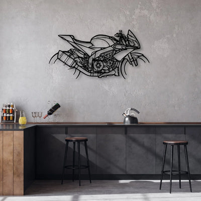 Tuono 2018 2 Classic Motorcycle Silhouette Metal Wall Art - Moto Garage Decor