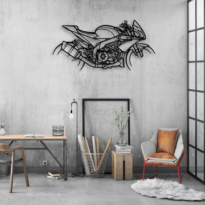 Tuono 2018 2 Classic Motorcycle Silhouette Metal Wall Art - Moto Garage Decor