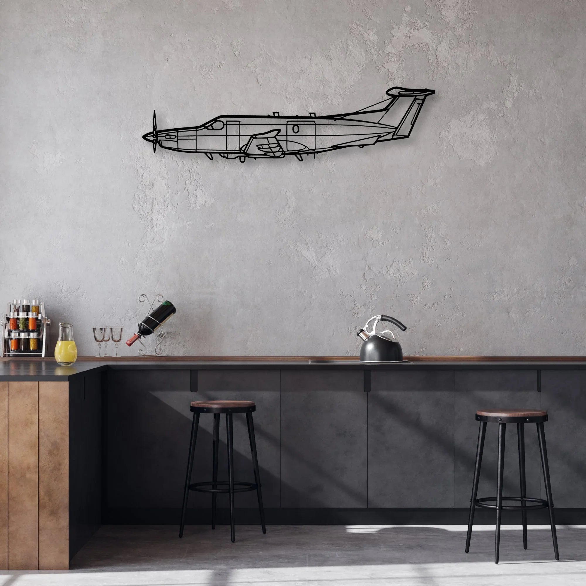 U-28A Draco Classic Aircraft Silhouette Metal Wall Art - Aviation Hangar Decor