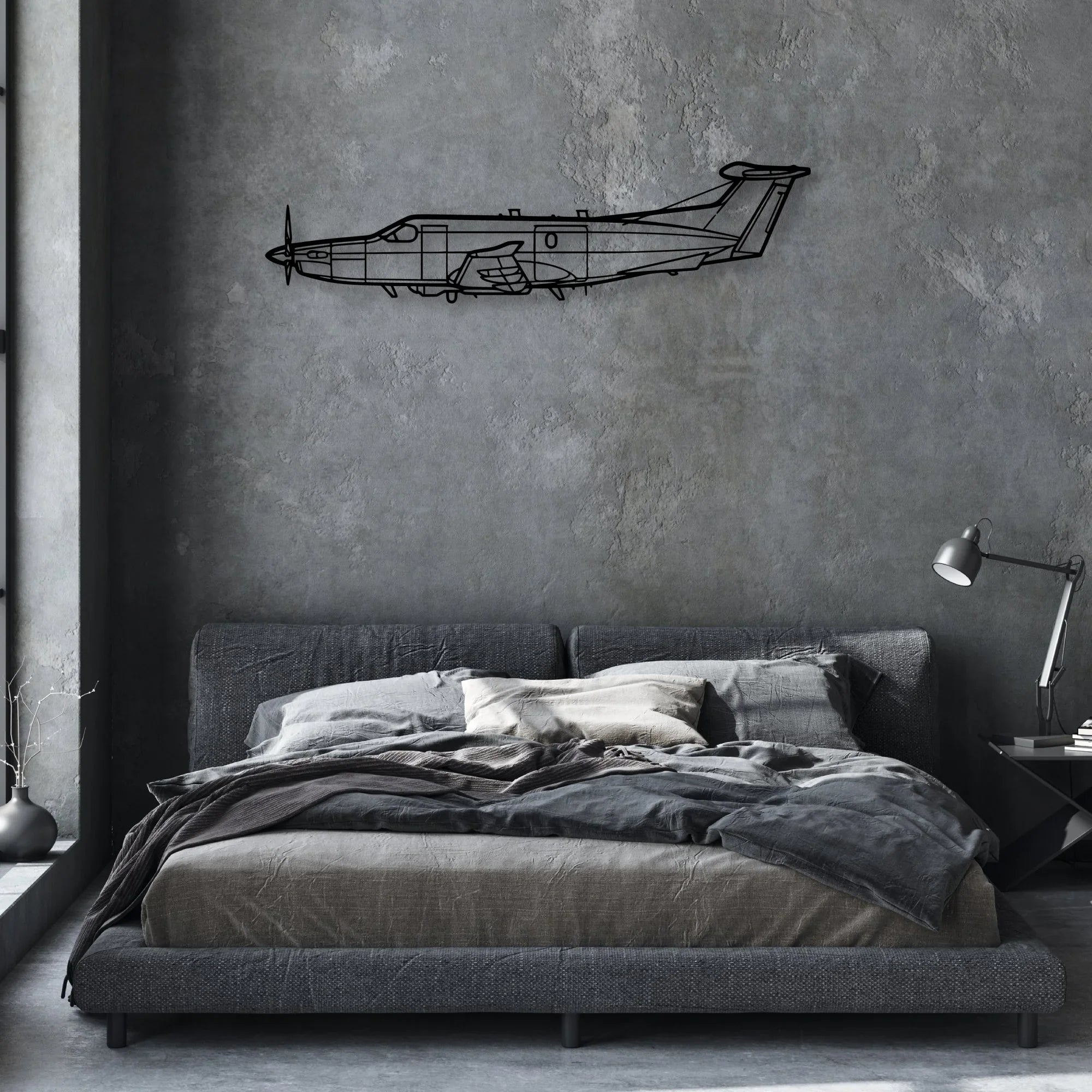 U-28A Draco Classic Aircraft Silhouette Metal Wall Art - Aviation Hangar Decor