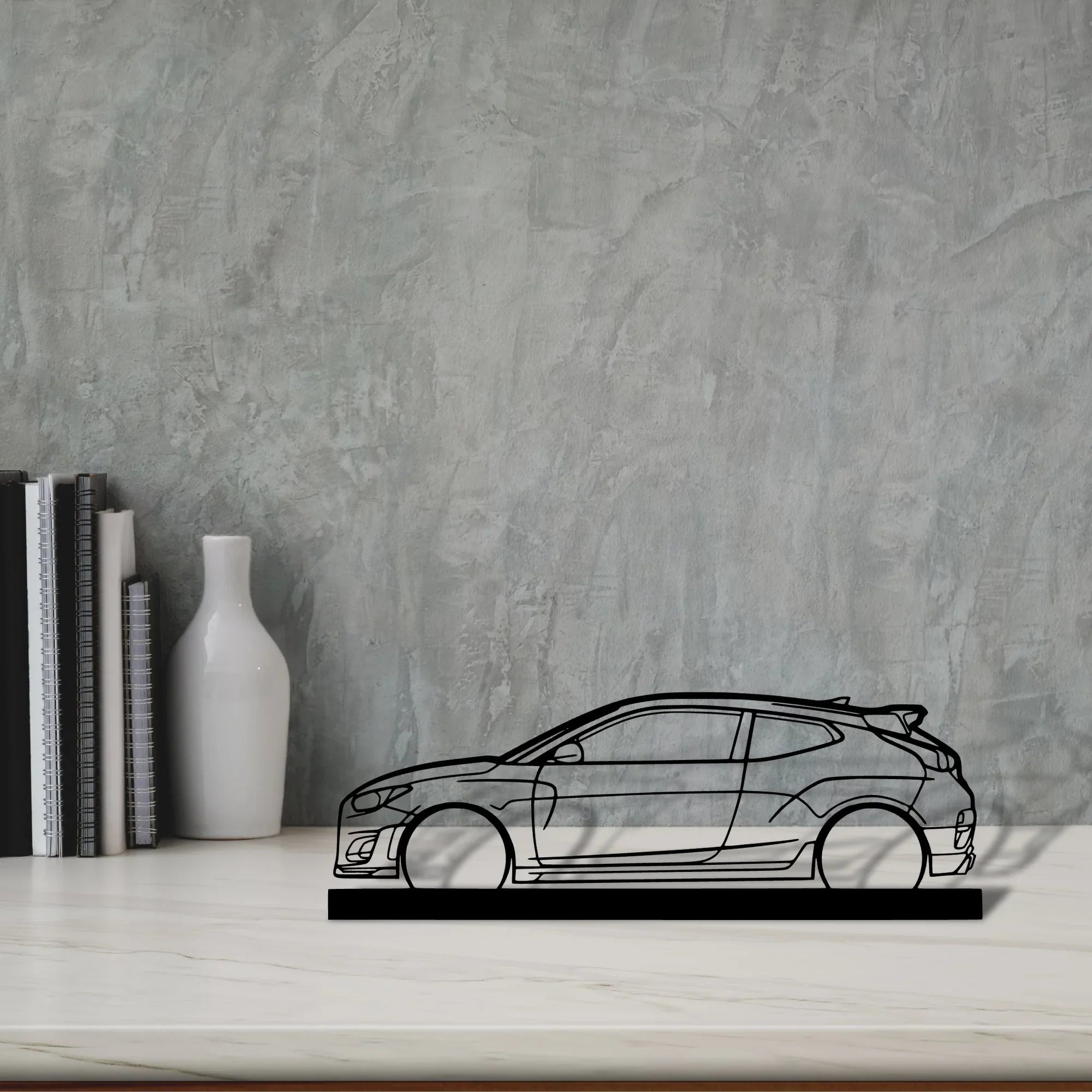 veloster-n Silhouette Metal Art Stand - Turbo Silhouette