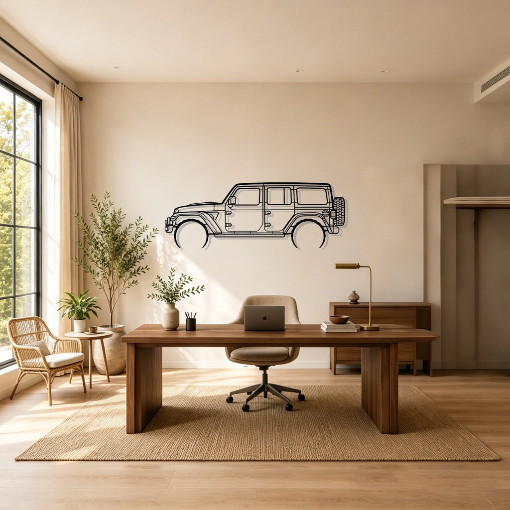 Wrangler 392 XR Detailed Silhouette Metal Wall Art - Classic Car Garage Decor